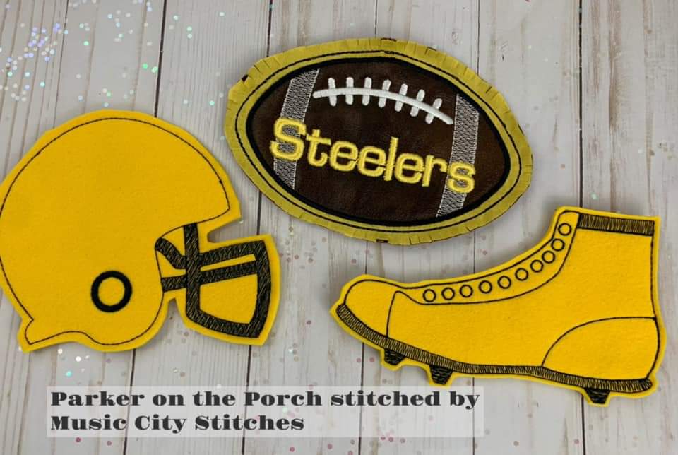 Digital Download- Football Fan Banner BUNDLE - in the hoop machine embroidery ITH pattern