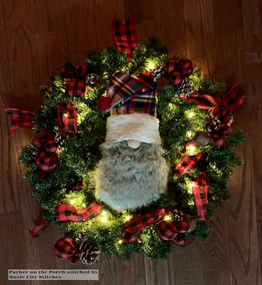 Digital Download- Gnome Wreath Stuffie - in the hoop machine embroidery ITH pattern