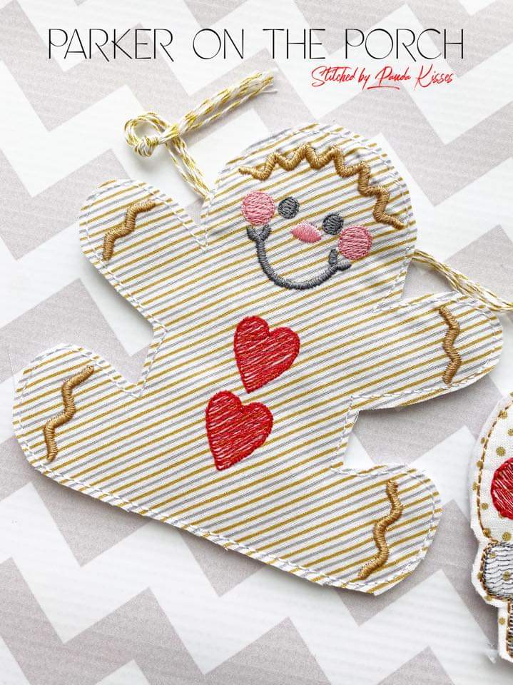 Digital Download- Gingerbread Banner - in the hoop machine embroidery ITH pattern