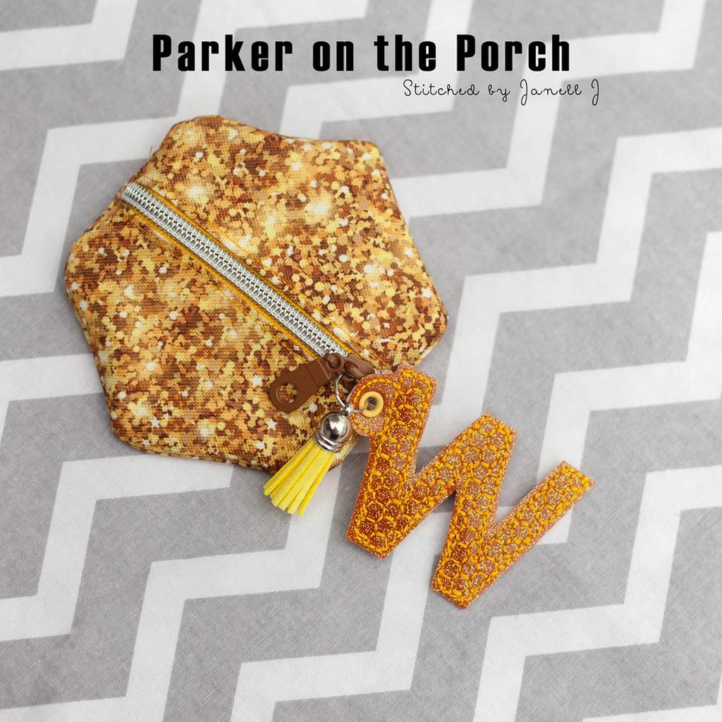 Digital Download- Alpha Mini Monogram Charm - Honeycomb - in the hoop machine embroidery ITH pattern