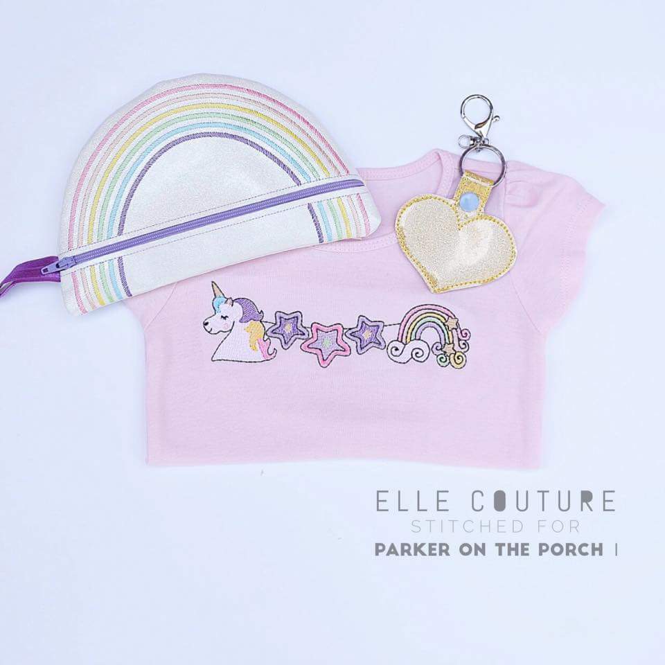 Digital Download- Rainbow & Unicorn Sketch Trio Embroidery Fill - in the hoop machine embroidery ITH pattern
