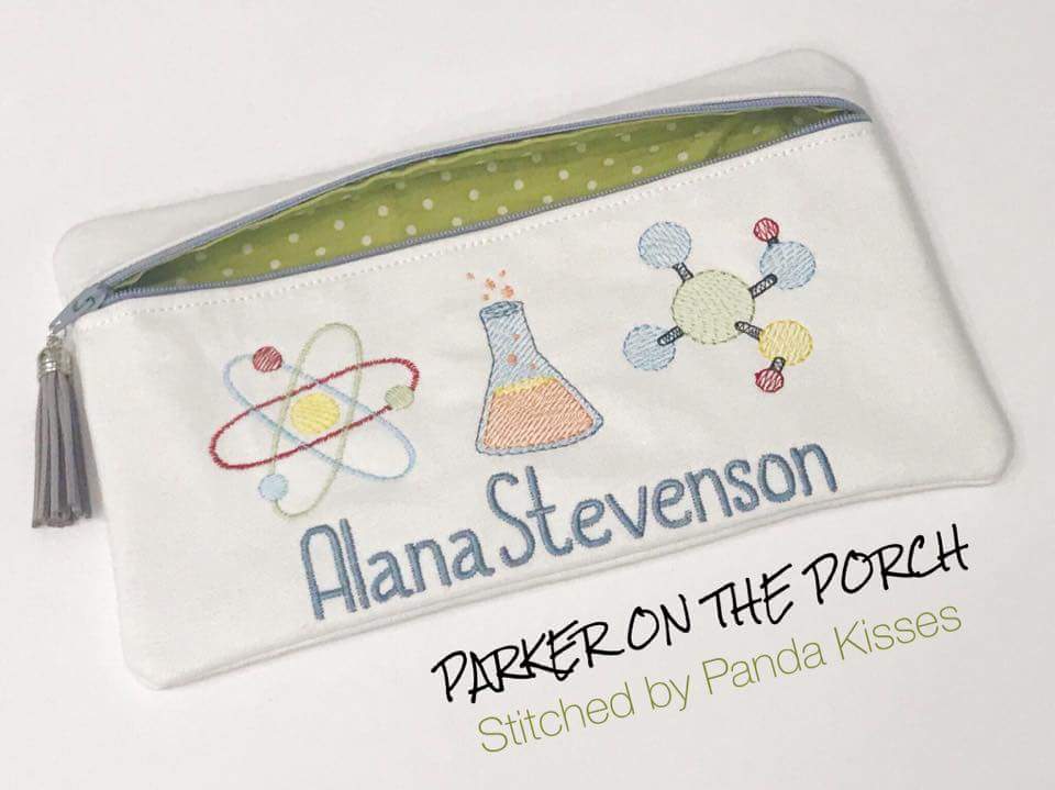 Digital Download- Science Sketch Trio - in the hoop machine embroidery ITH pattern