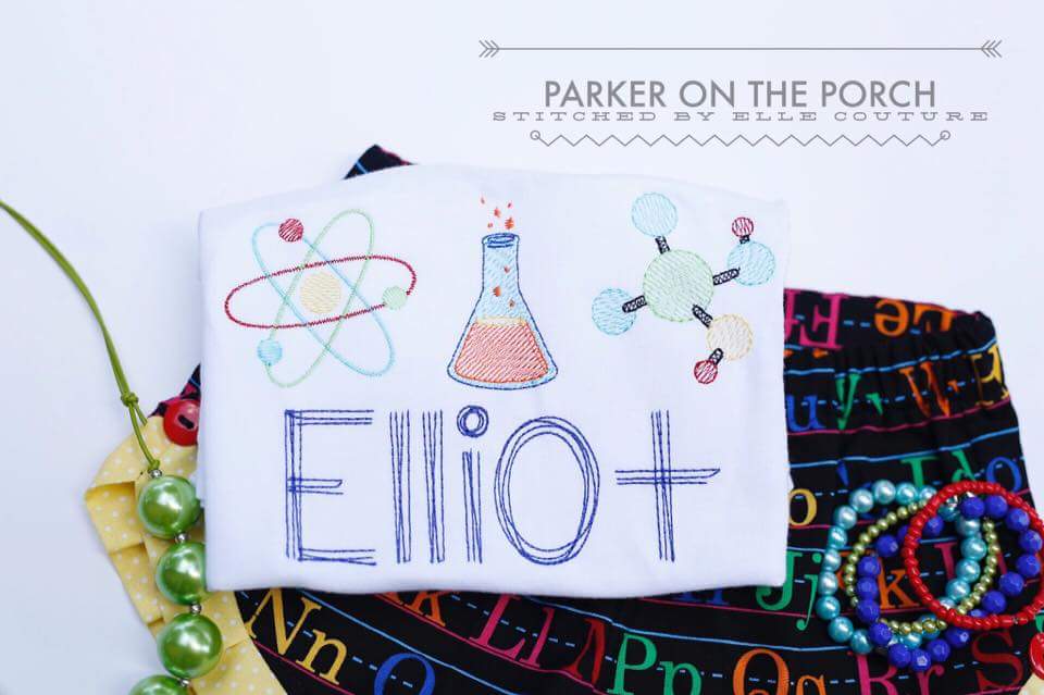 Digital Download- Science Sketch Trio - in the hoop machine embroidery ITH pattern