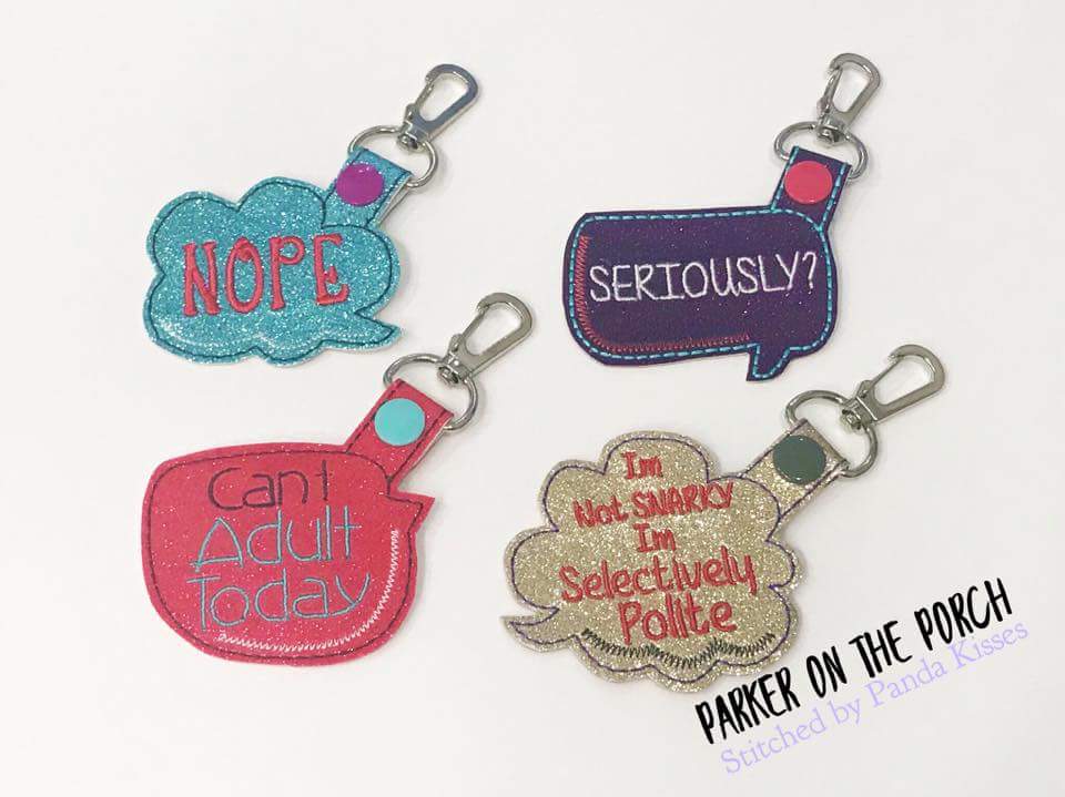 Digital Download- Speech Bubbles Snaptab Set - in the hoop machine embroidery ITH pattern