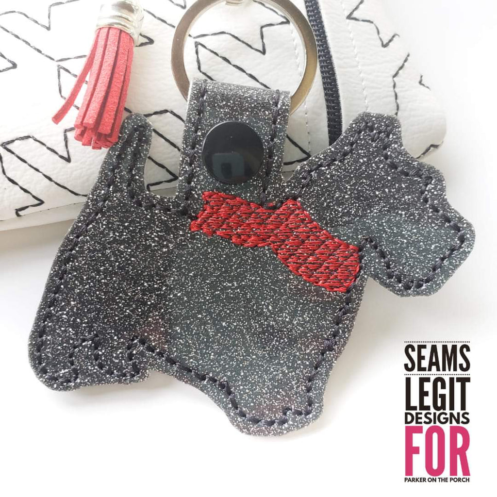 Digital Download- Scottie Dog Snaptab - in the hoop machine embroidery ITH pattern