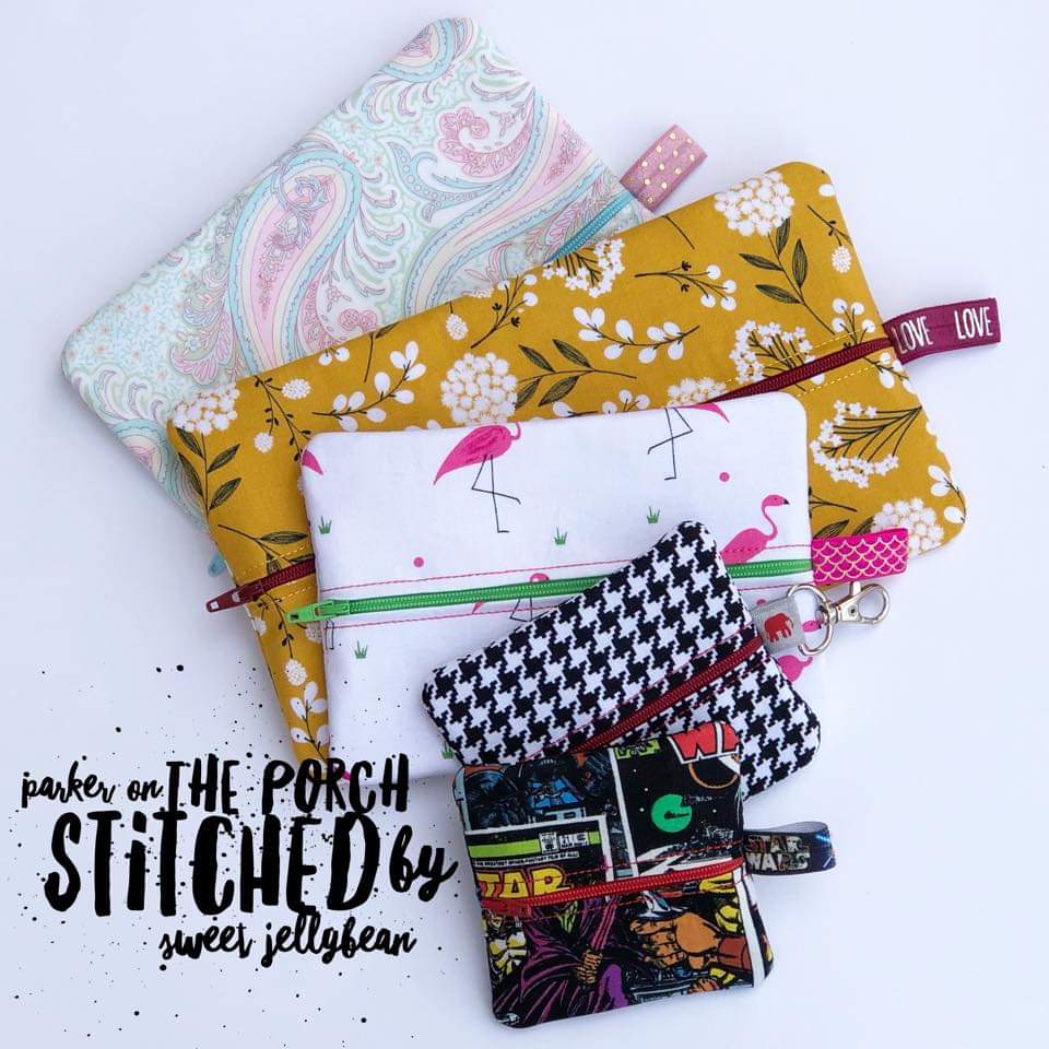 Digital Download - #3 Center Zip Zipper Bag Set - in the hoop machine embroidery ITH pattern