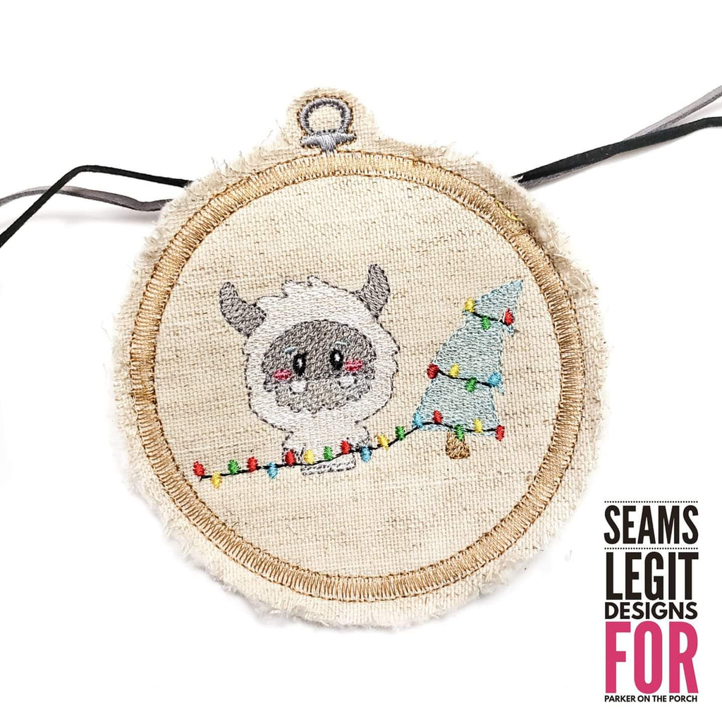 Digital Download- Winter Yeti Sketch Embroidery Fill - in the hoop machine embroidery ITH pattern