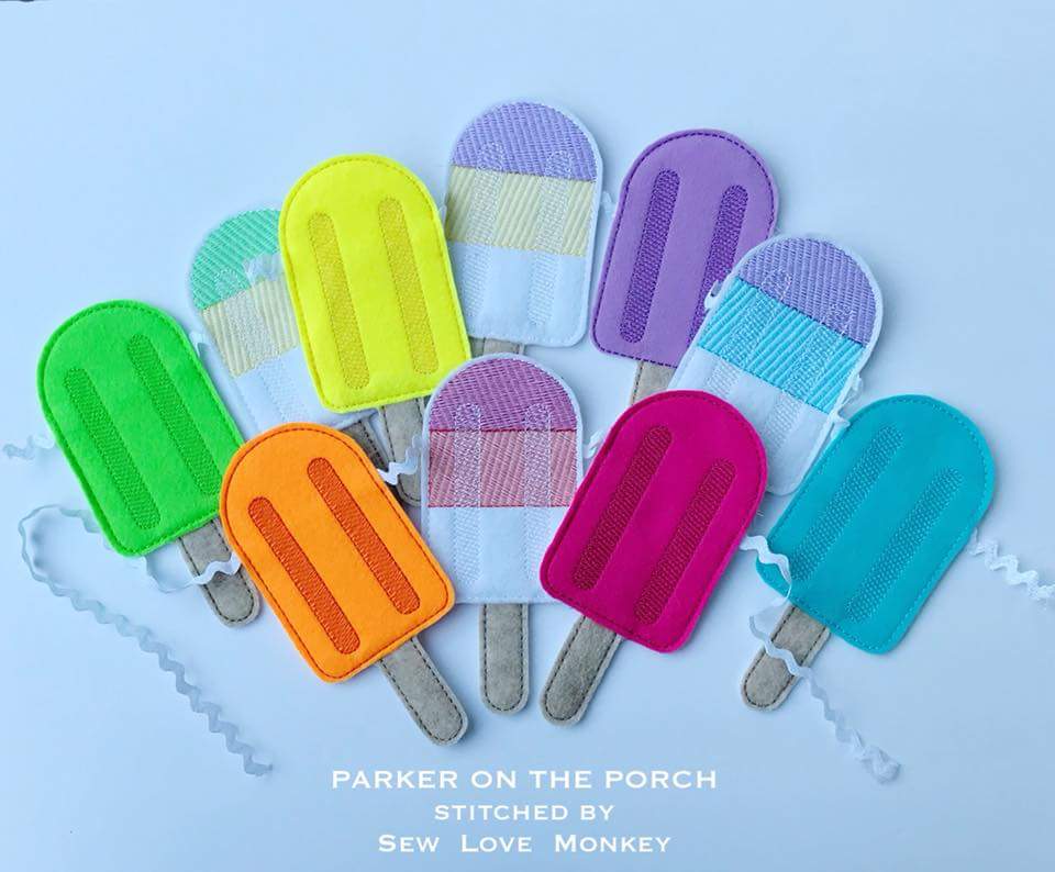 Digital Download- Popsicle Banner - in the hoop machine embroidery ITH pattern