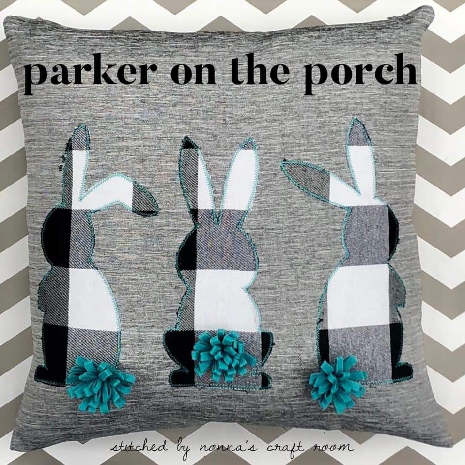 Digital Download- Shabby Applique Bunny Trio - Embroidery Fill - in the hoop machine embroidery ITH pattern