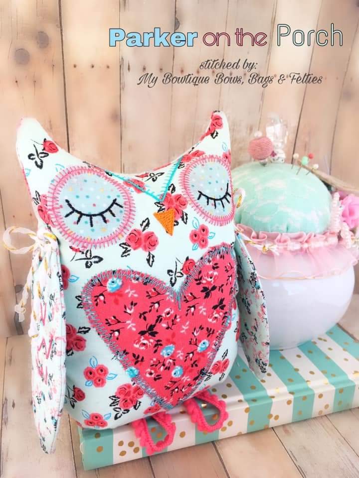Digital Download- Hootie Owl Stuffie - in the hoop machine embroidery ITH pattern