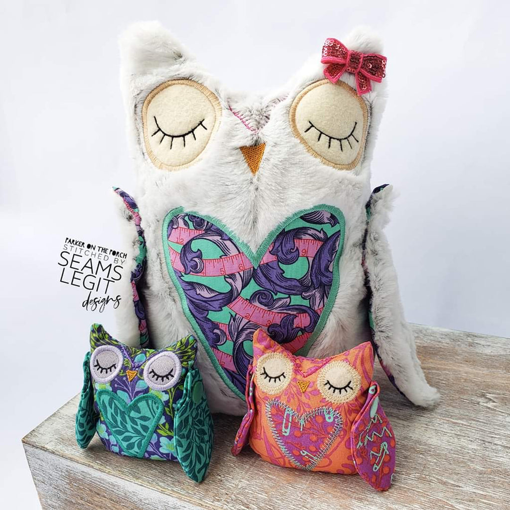 Digital Download- Hootie Owl Stuffie - in the hoop machine embroidery ITH pattern