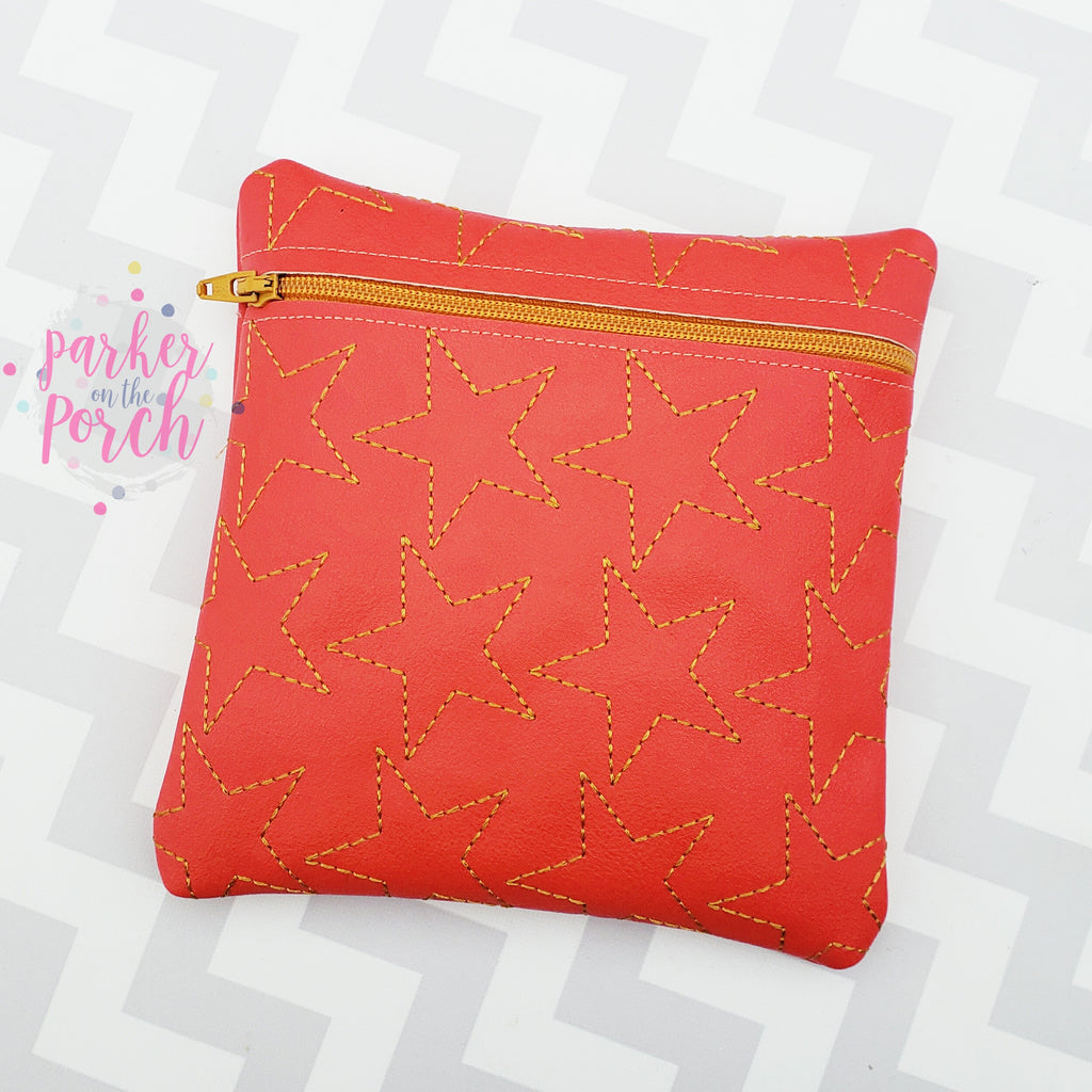 Digital Download - Sketch Stars Zipper Bag - in the hoop machine embroidery ITH pattern