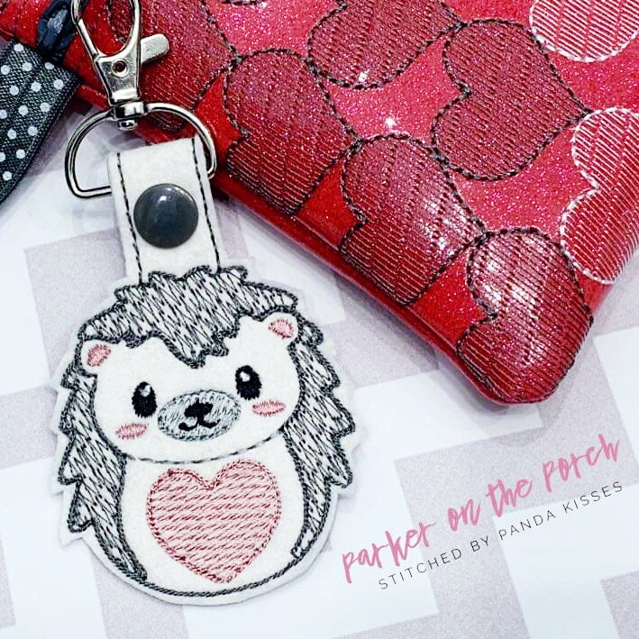 Digital Download- Hedgehog Snaptab - in the hoop machine embroidery ITH pattern