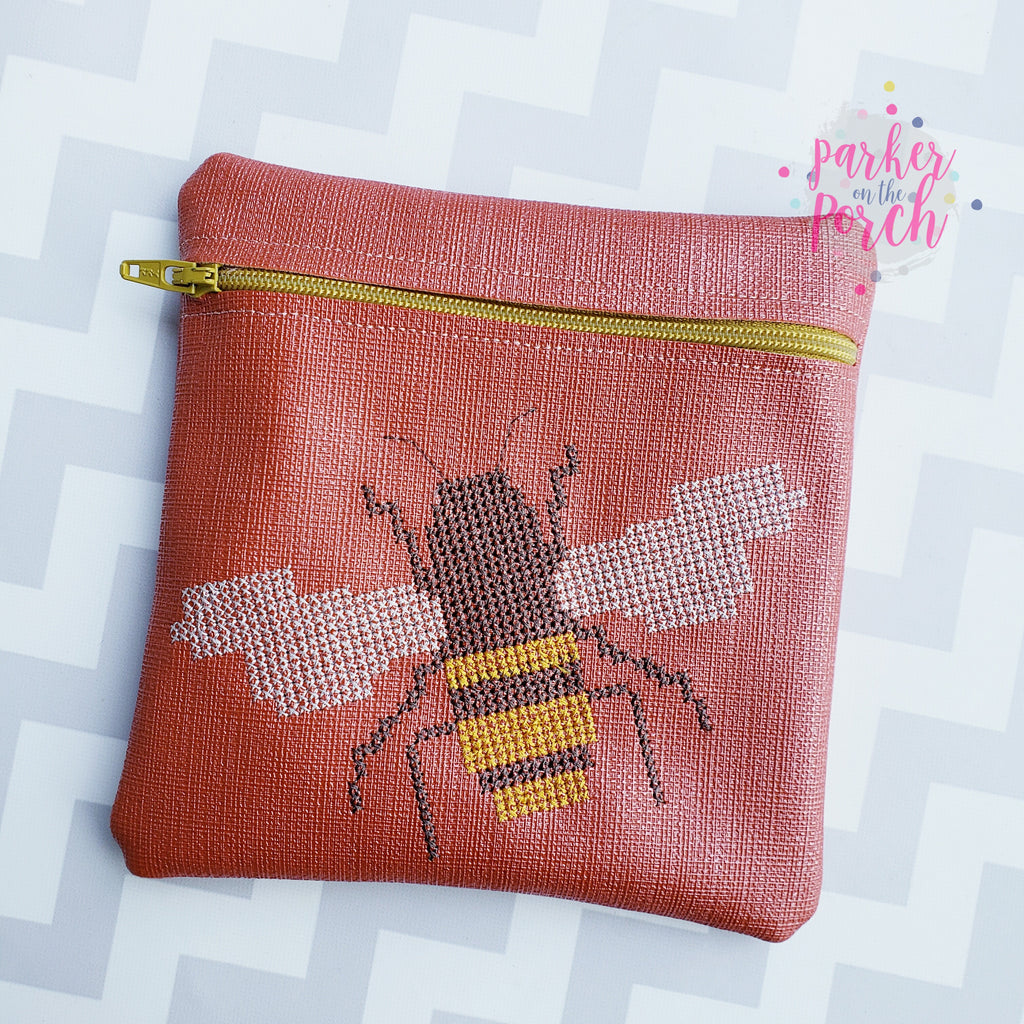Digital Download- Bee Cross Stitch- Embroidery fill - in the hoop machine embroidery ITH pattern