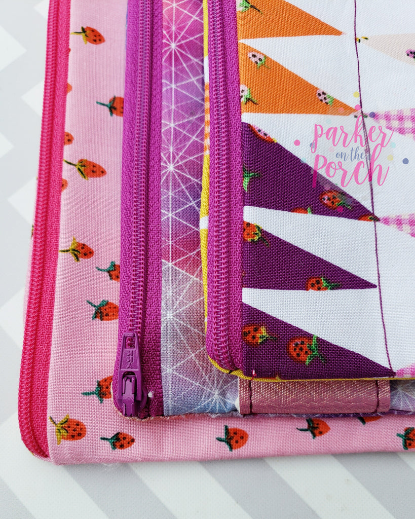 Digital Download - The Top Zip Bag set of 9 - in the hoop machine embroidery ITH pattern