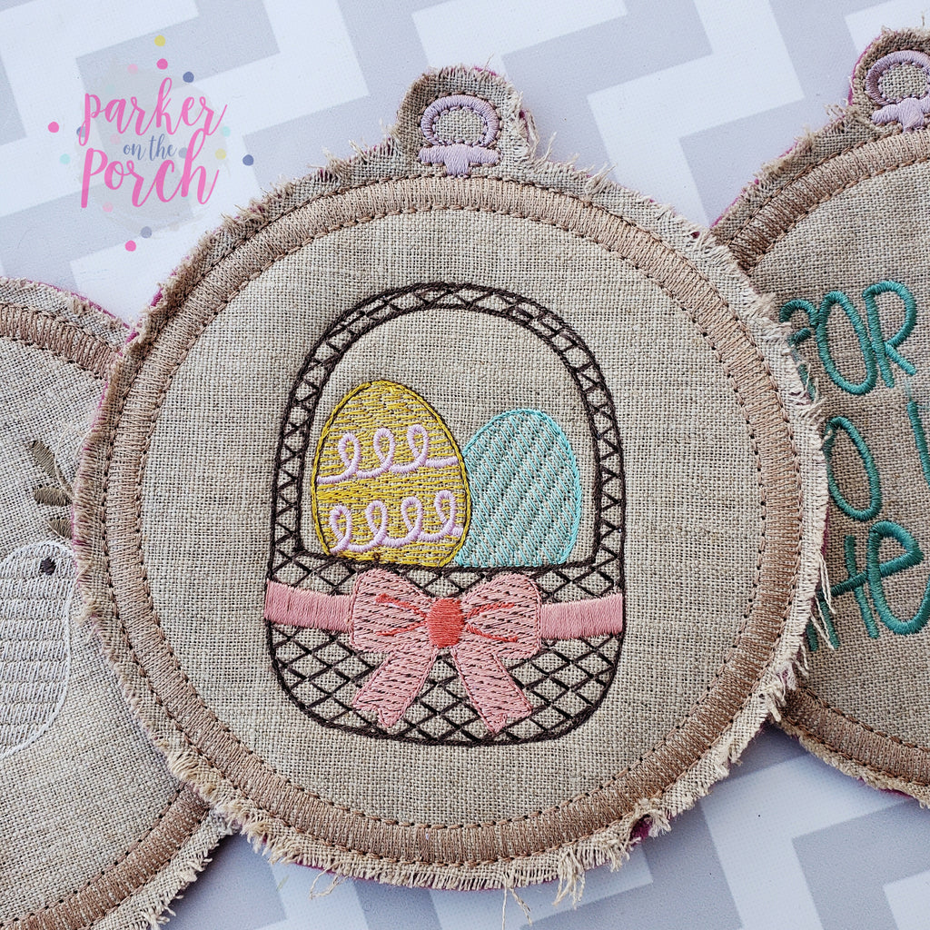 Digital Download- Embroidery Hoop Banner - Easter Set - in the hoop machine embroidery ITH pattern
