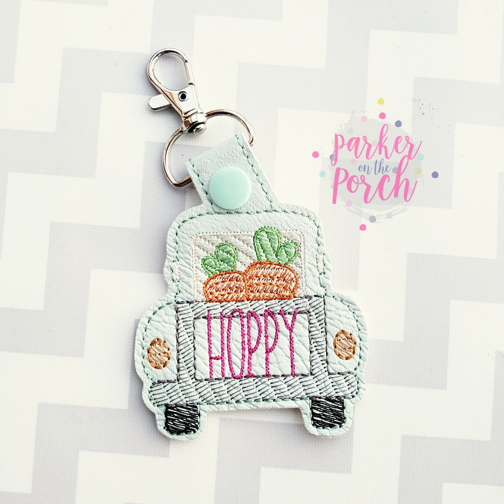 Digital Download - Carrot Truck Snaptab - in the hoop machine embroidery ITH pattern