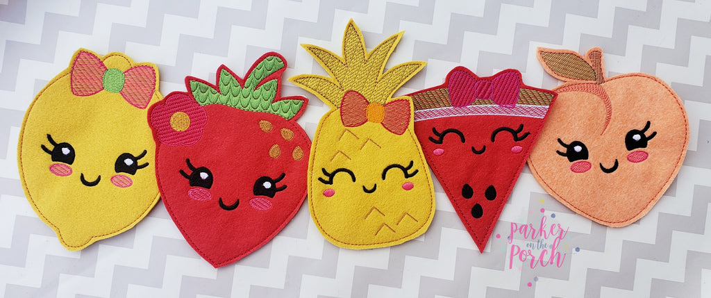 Digital Download- Fruit Banner Bundle - in the hoop machine embroidery ITH pattern