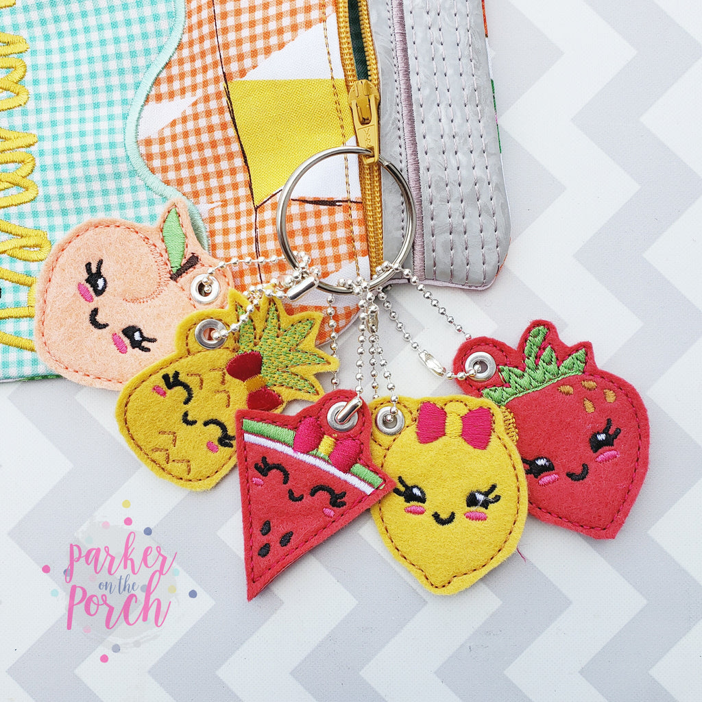 Digital Download - Fruit Charm Bundle - in the hoop machine embroidery ITH pattern