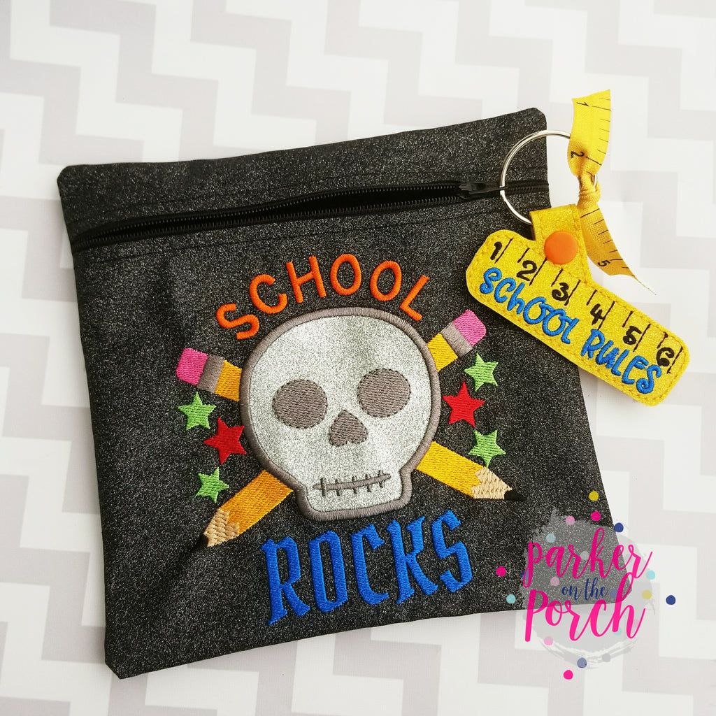Digital Download- School Rocks Embroidery Fill & Applique - in the hoop machine embroidery ITH pattern