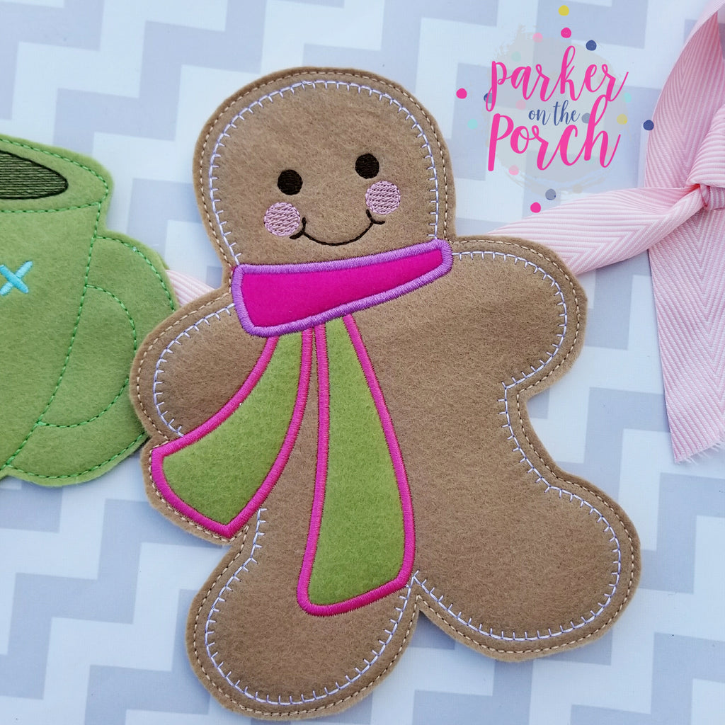 Digital Download- Gingerbread Man Banner - in the hoop machine embroidery ITH pattern