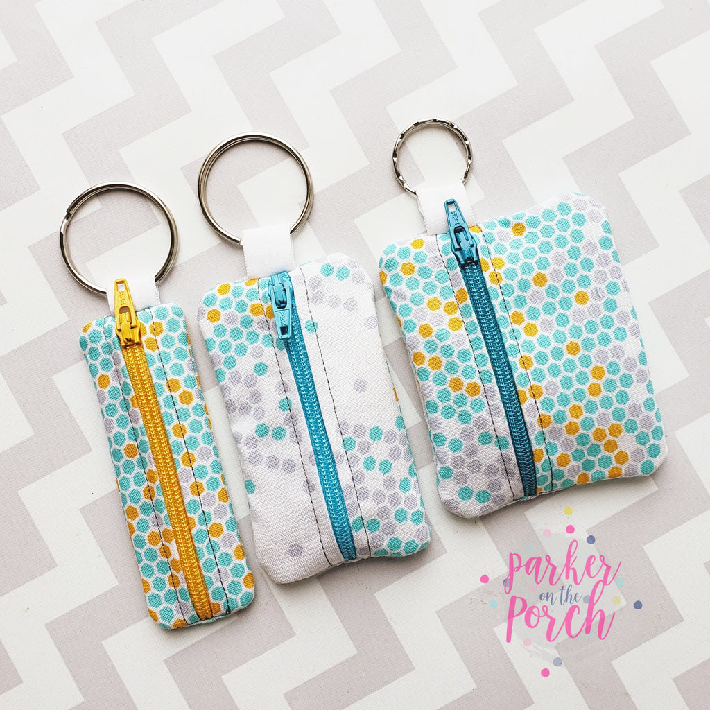 Digital Download - Lip Balm Zipper Pocket Set of 3 Sizes - in the hoop machine embroidery ITH pattern