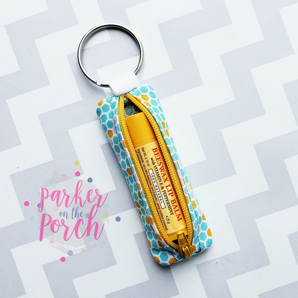 Digital Download - Lip Balm Zipper Pocket Set of 3 Sizes - in the hoop machine embroidery ITH pattern