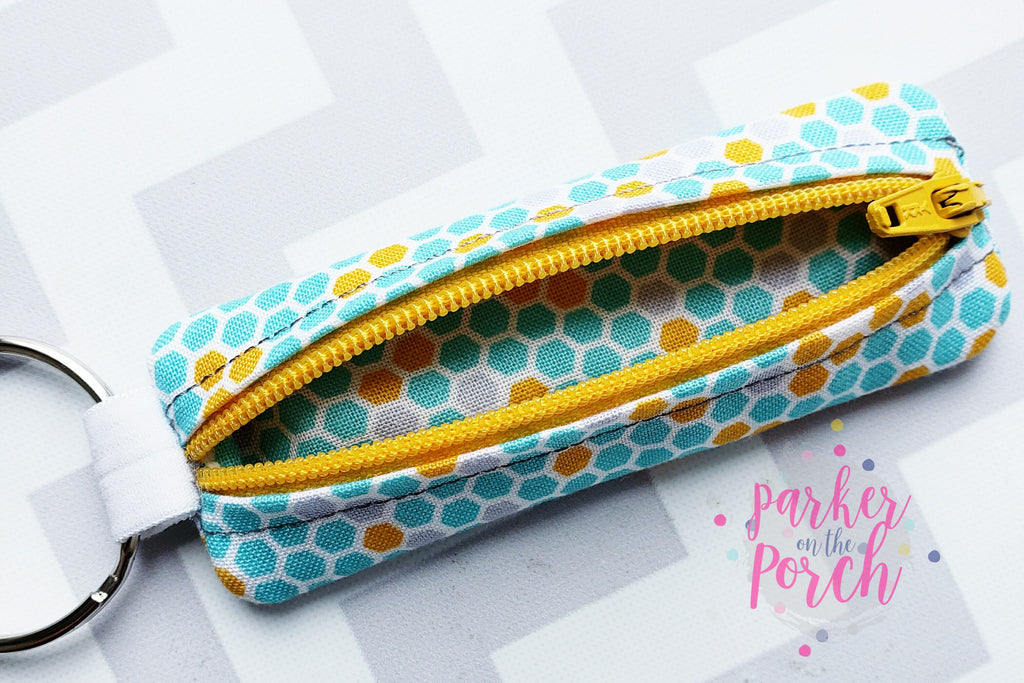 Digital Download - Lip Balm Zipper Pocket Set of 3 Sizes - in the hoop machine embroidery ITH pattern