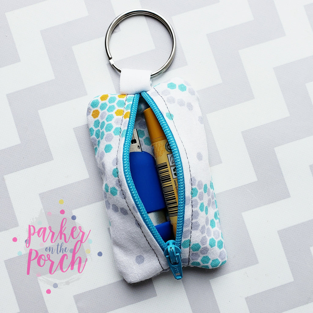Digital Download - Lip Balm Zipper Pocket Set of 3 Sizes - in the hoop machine embroidery ITH pattern