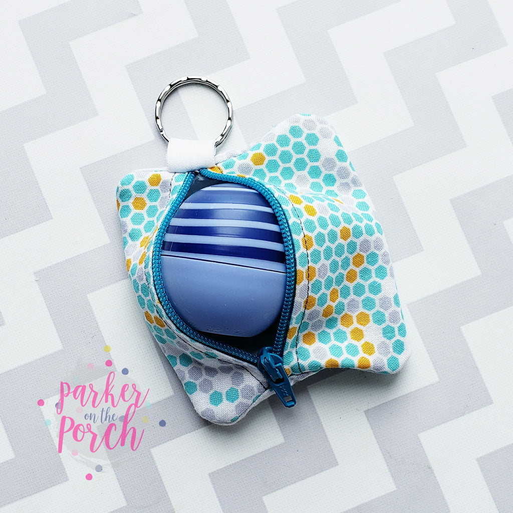 Digital Download - Lip Balm Zipper Pocket Set of 3 Sizes - in the hoop machine embroidery ITH pattern