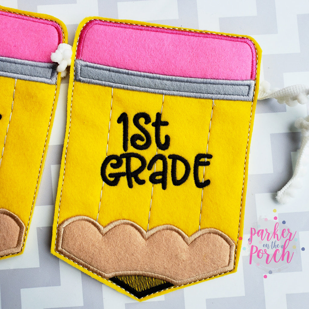 Digital Download - First / Last Day of School Banner - in the hoop machine embroidery ITH pattern
