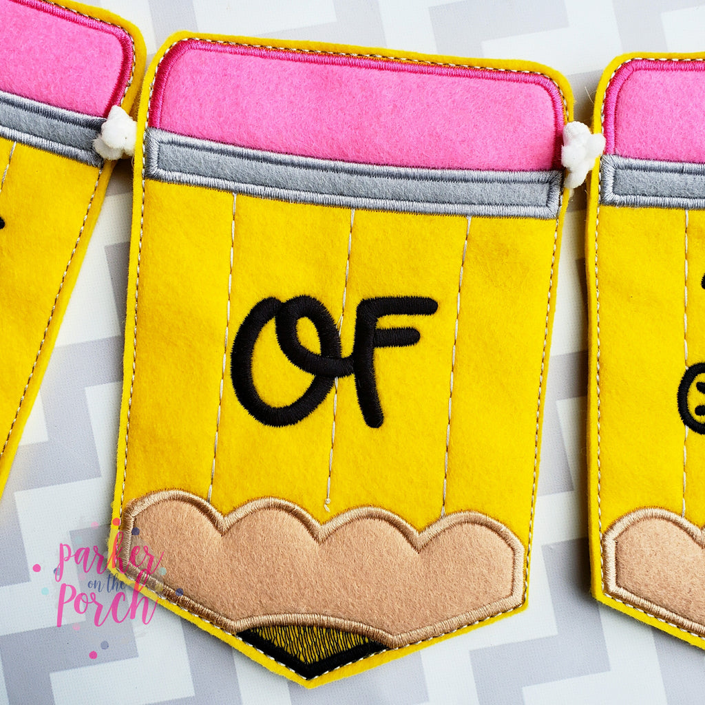 Digital Download - First / Last Day of School Banner - in the hoop machine embroidery ITH pattern