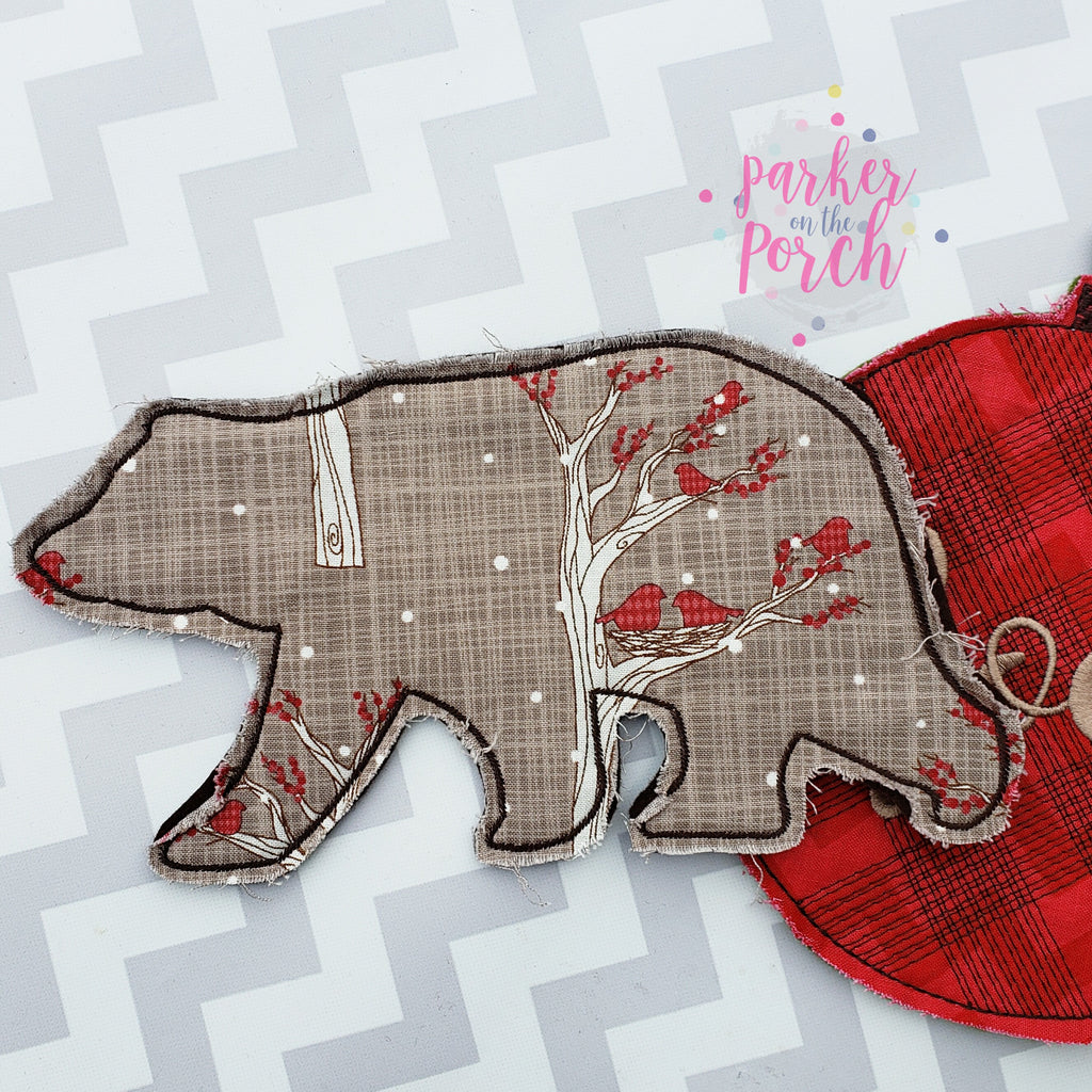 Digital Download- Bear Banner - in the hoop machine embroidery ITH pattern