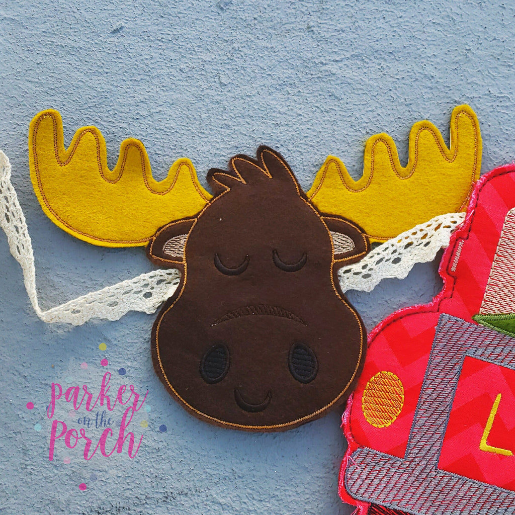 Digital Download- Moose Banner - in the hoop machine embroidery ITH pattern