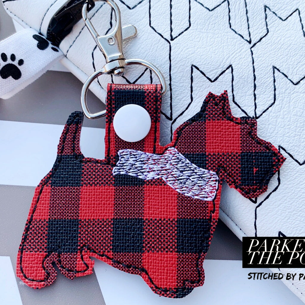 Digital Download- Scottie Dog Snaptab - in the hoop machine embroidery ITH pattern