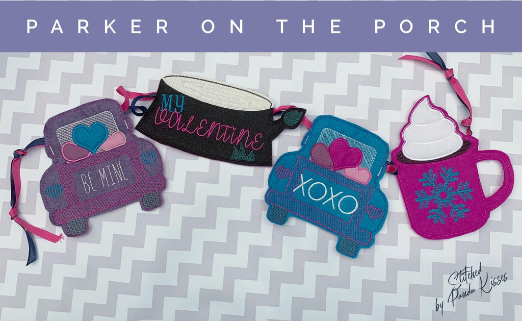 Digital Download- Cup of Cocoa Banner - in the hoop machine embroidery ITH pattern