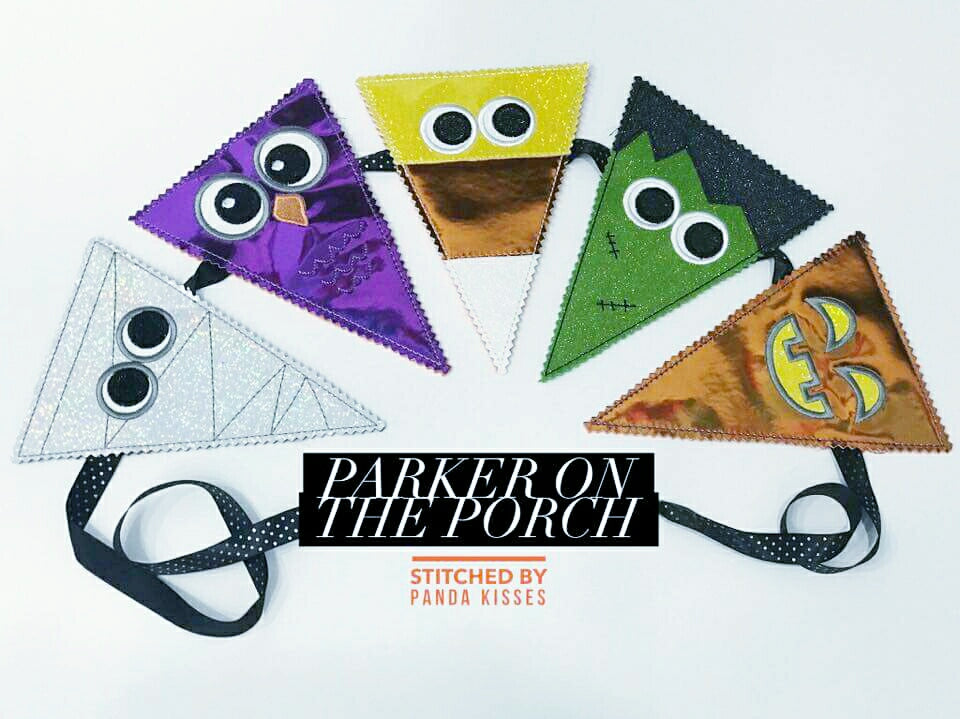 Digital Download- Boo Crew Pennant Banner - in the hoop machine embroidery ITH pattern