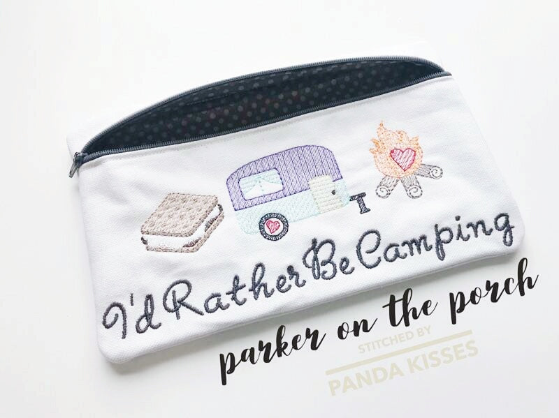 Digital Download - Camping Sketch Trio Fill Embroidery Design - in the hoop machine embroidery ITH pattern