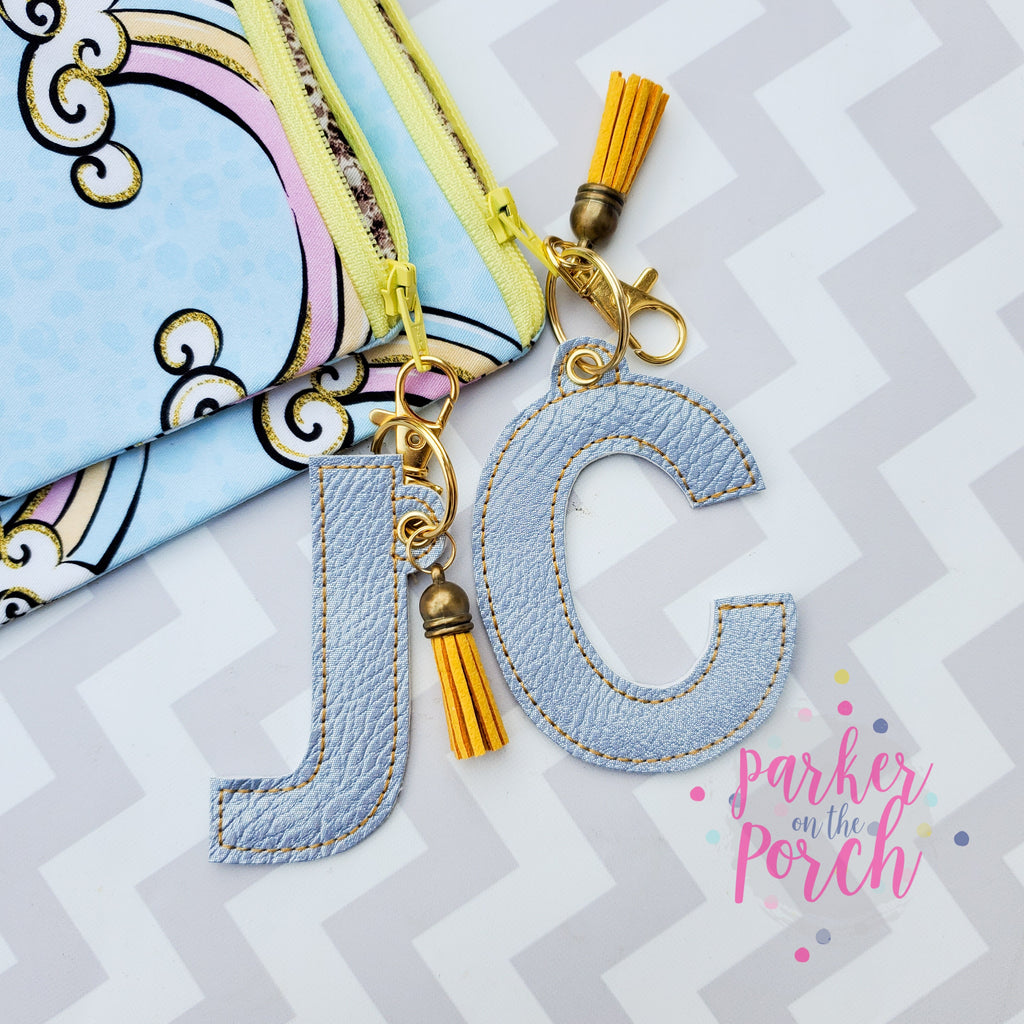 Digital Download - Alpha Monogram XL Charms - in the hoop machine embroidery ITH pattern