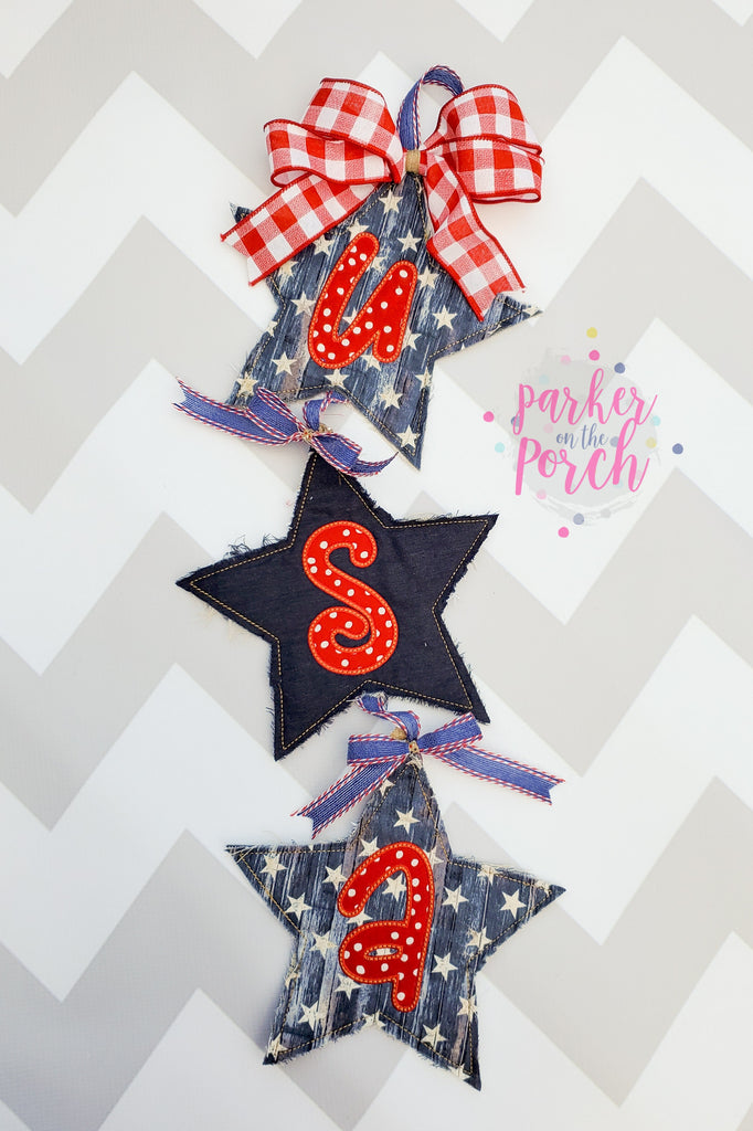 Digital Download- USA Door Hanger - Banner Set - in the hoop machine embroidery ITH pattern