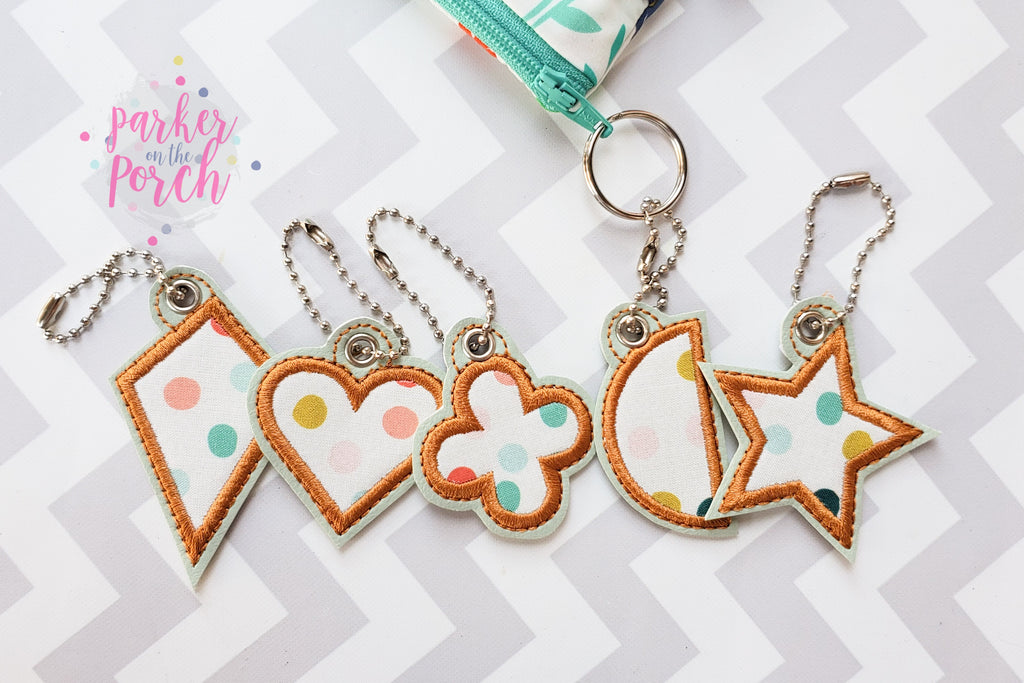 Digital Download - Basic Shapes Charm - Set 2 Applique - in the hoop machine embroidery ITH pattern
