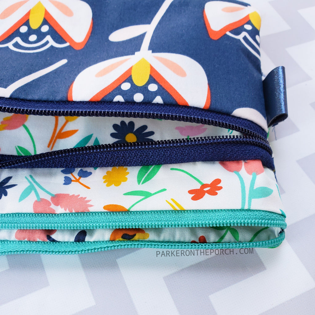 Digital Download - Double Zipper Bag Top Zip - in the hoop machine embroidery ITH pattern