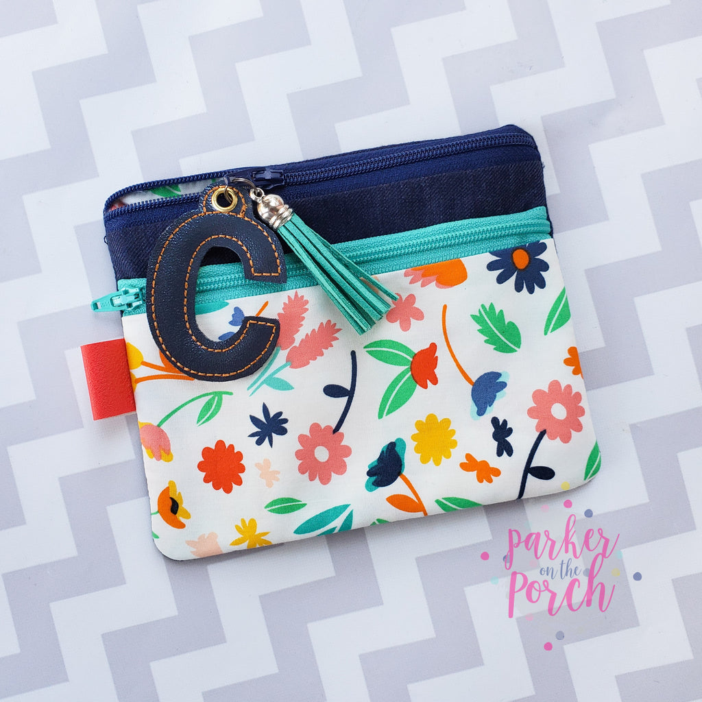 Digital Download - Double Zipper Bag Top Zip - in the hoop machine embroidery ITH pattern