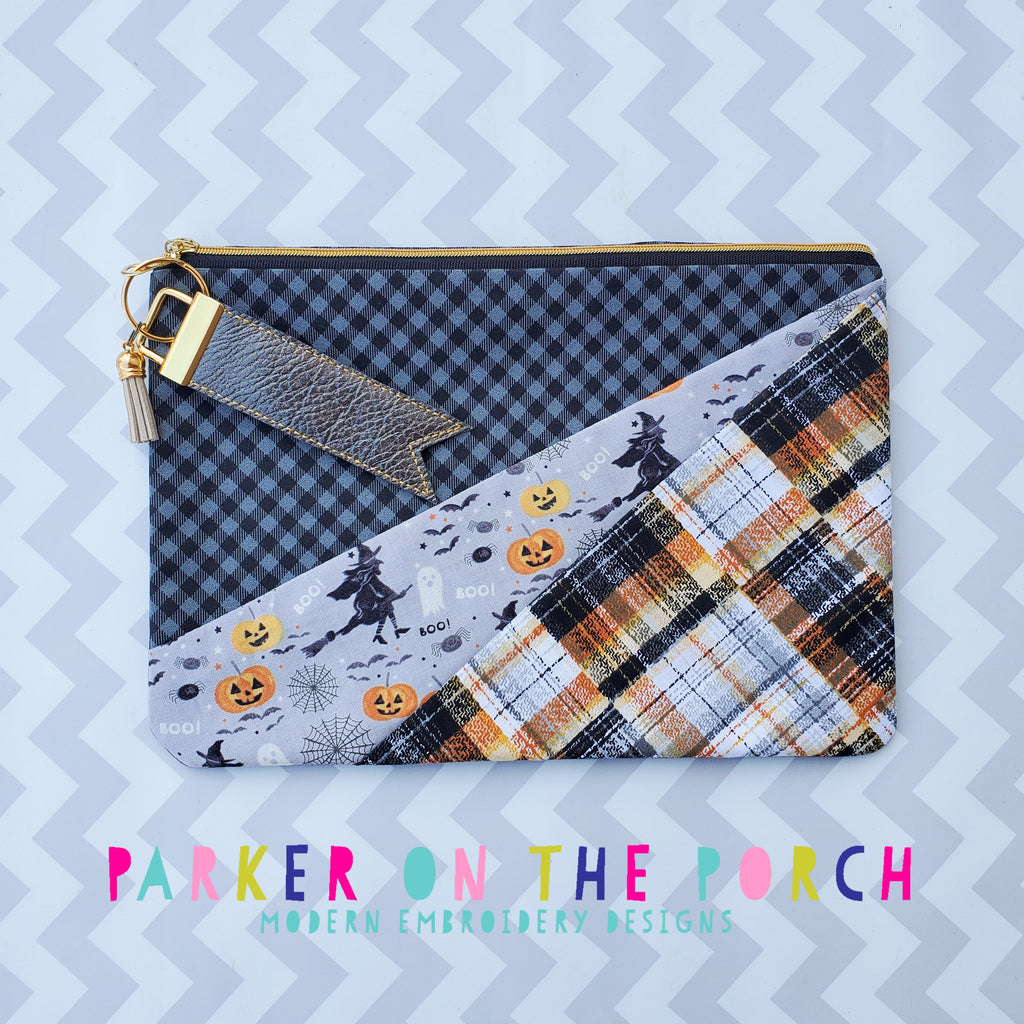 Digital Download- The Sunray TOP ZIP  Zipper Bag - in the hoop machine embroidery ITH pattern
