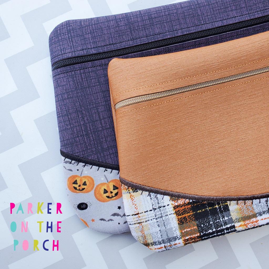 Digital Download - Clutch 2.0 FRONT Zip Zipper Bag - in the hoop machine embroidery ITH pattern