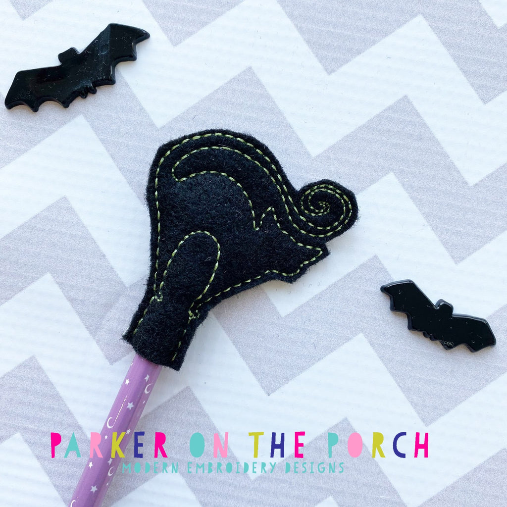 Digital Download-Black Cat Pencil Topper - in the hoop machine embroidery ITH pattern