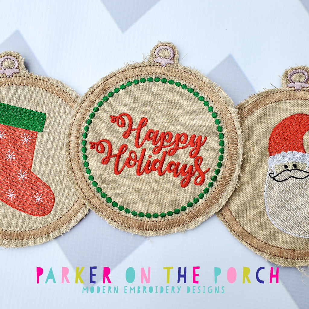 Digital Download- Embroidery Hoop Christmas Banner Set - in the hoop machine embroidery ITH pattern