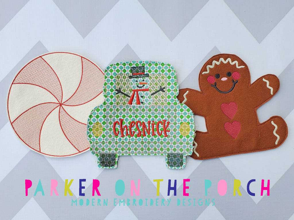 Digital Download- Gingerbread Banner - in the hoop machine embroidery ITH pattern