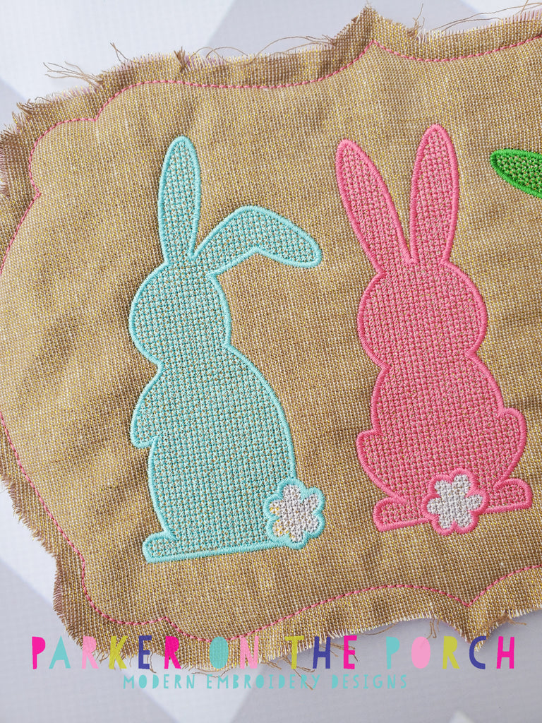 Digital Download- Cross Stitch Bunny Trio - Embroidery Fill - in the hoop machine embroidery ITH pattern