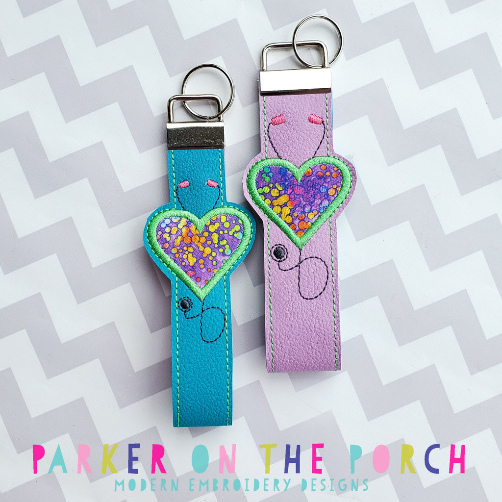 Digital Download- Medical Keyfob Set - in the hoop machine embroidery ITH pattern